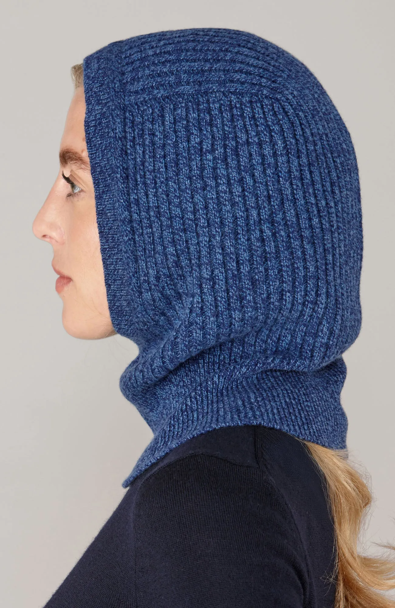 Merino Cashmere Ribbed Open Face Balaclava