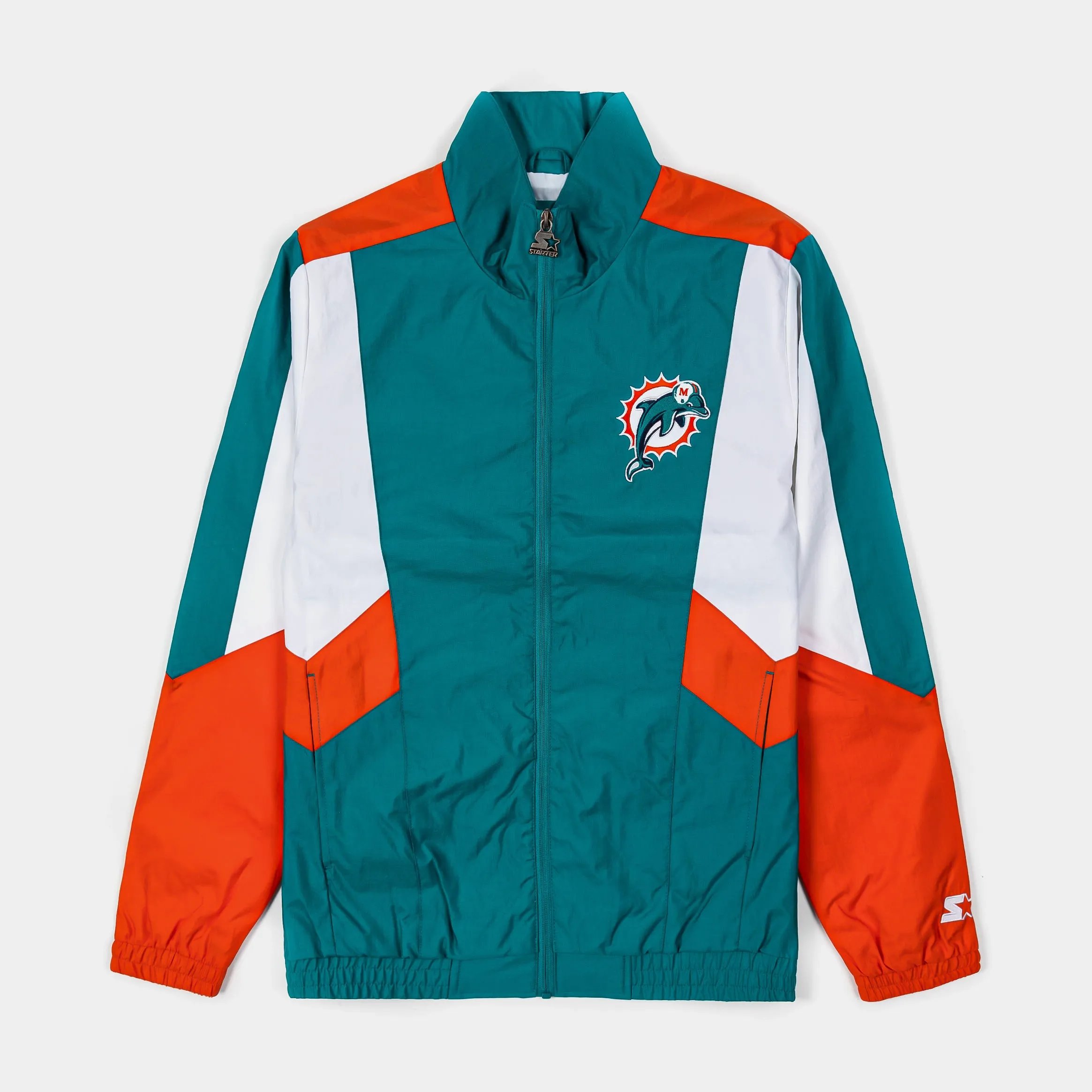 Miami Dolphins Sprinter Light Weight Mens Jacket (Teal/Orange)