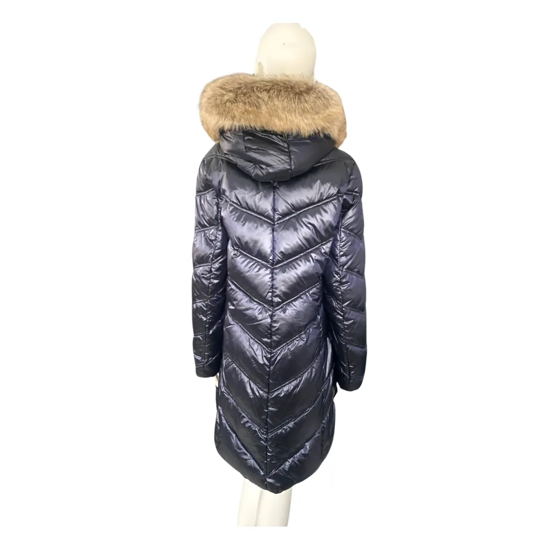 MICHAEL KORS Long Down Puffer Coat Navy SIZE L