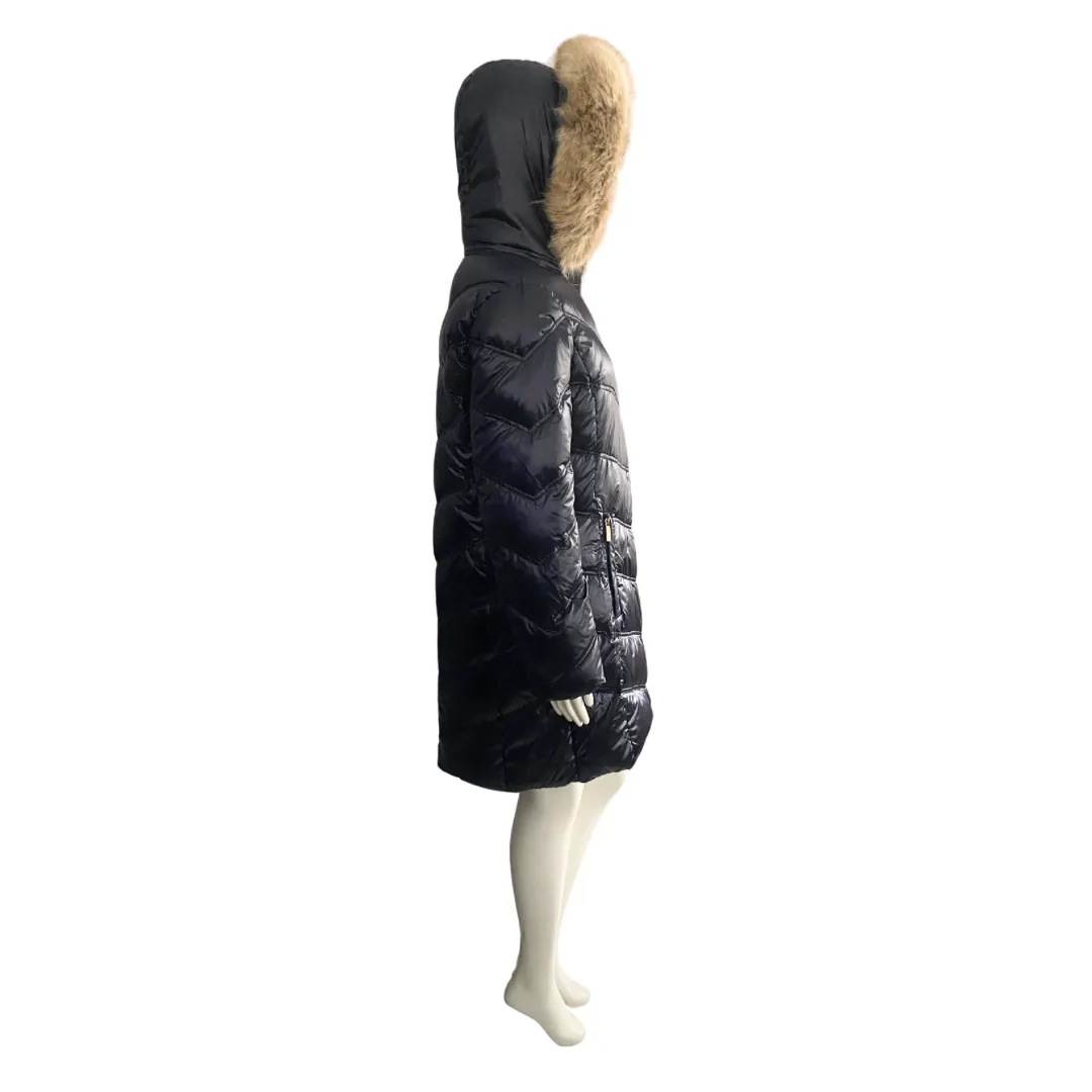 MICHAEL KORS Long Down Puffer Coat Navy SIZE L