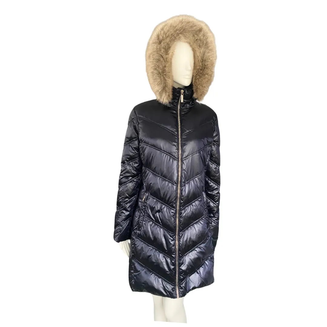 MICHAEL KORS Long Down Puffer Coat Navy SIZE L