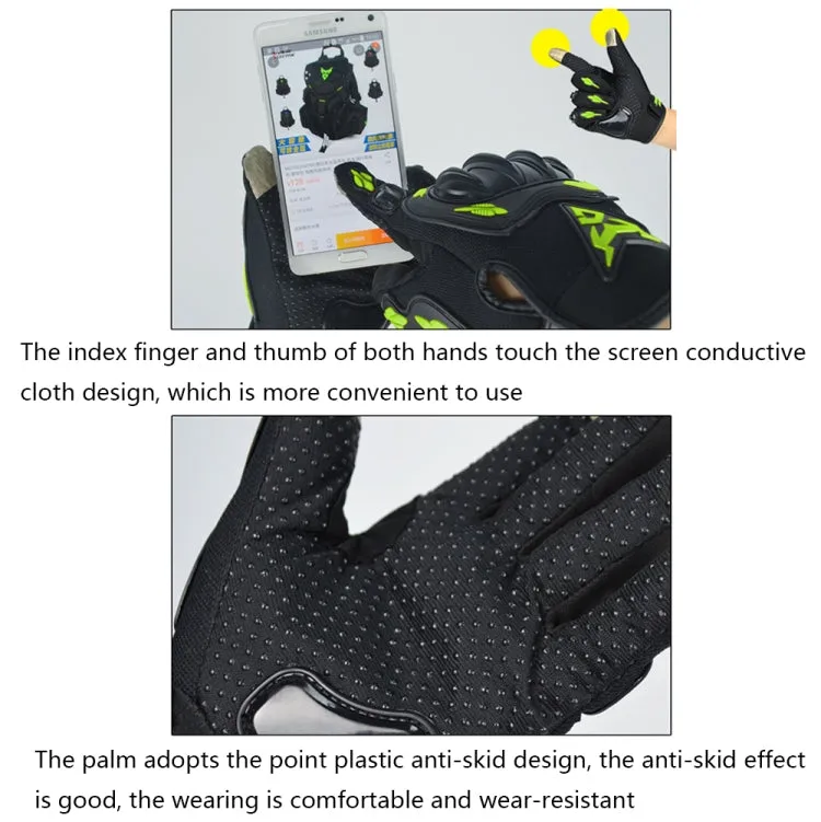 MOTOCENTRIC 13-MC-010 Touch Screen Motorcycle Breathable Gloves, Specification: L(Green)