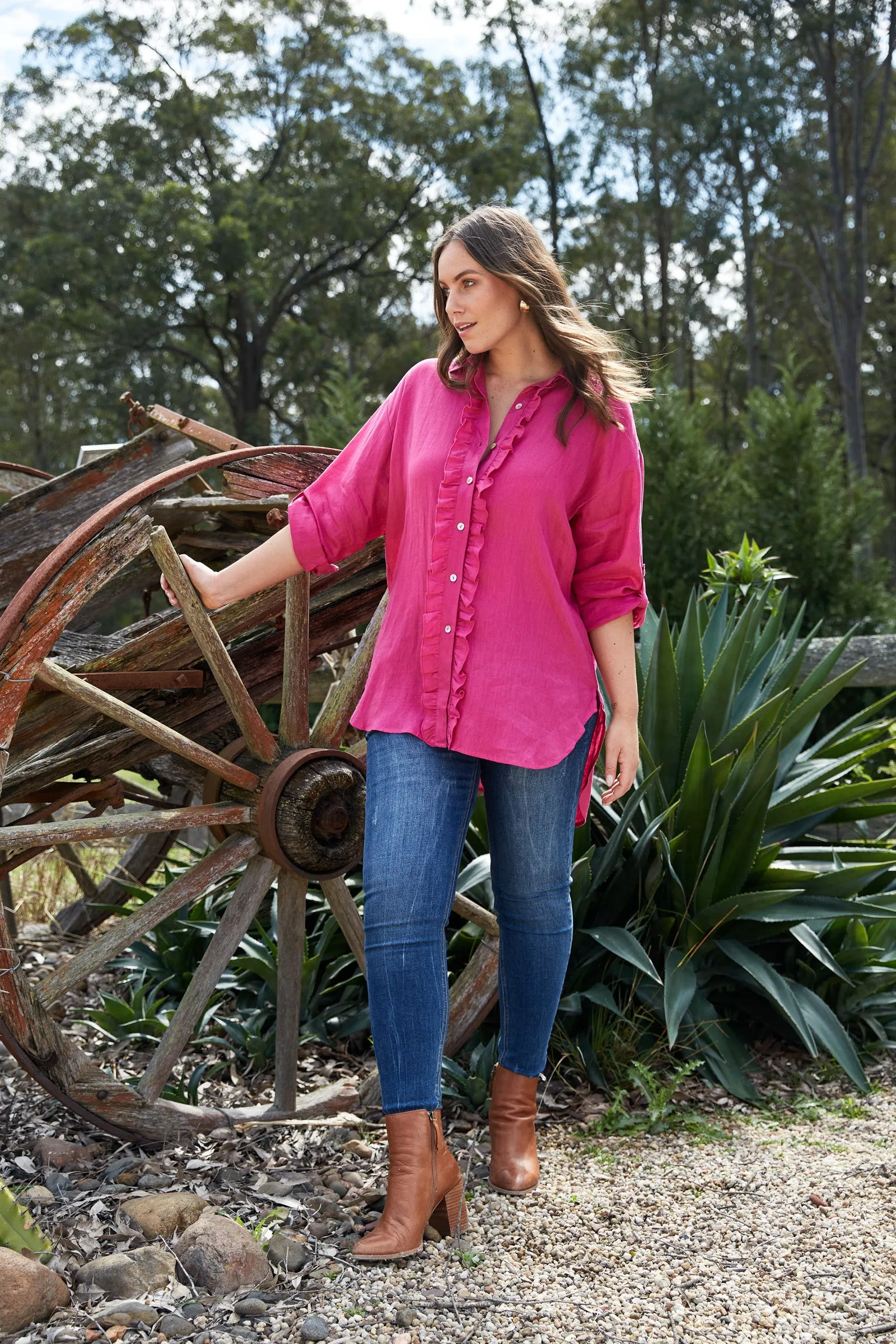 Nama Frill Shirt - Magenta