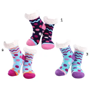 Nuzzles One Size Squiggle Dot Kids Slipper Socks - Choice of 3