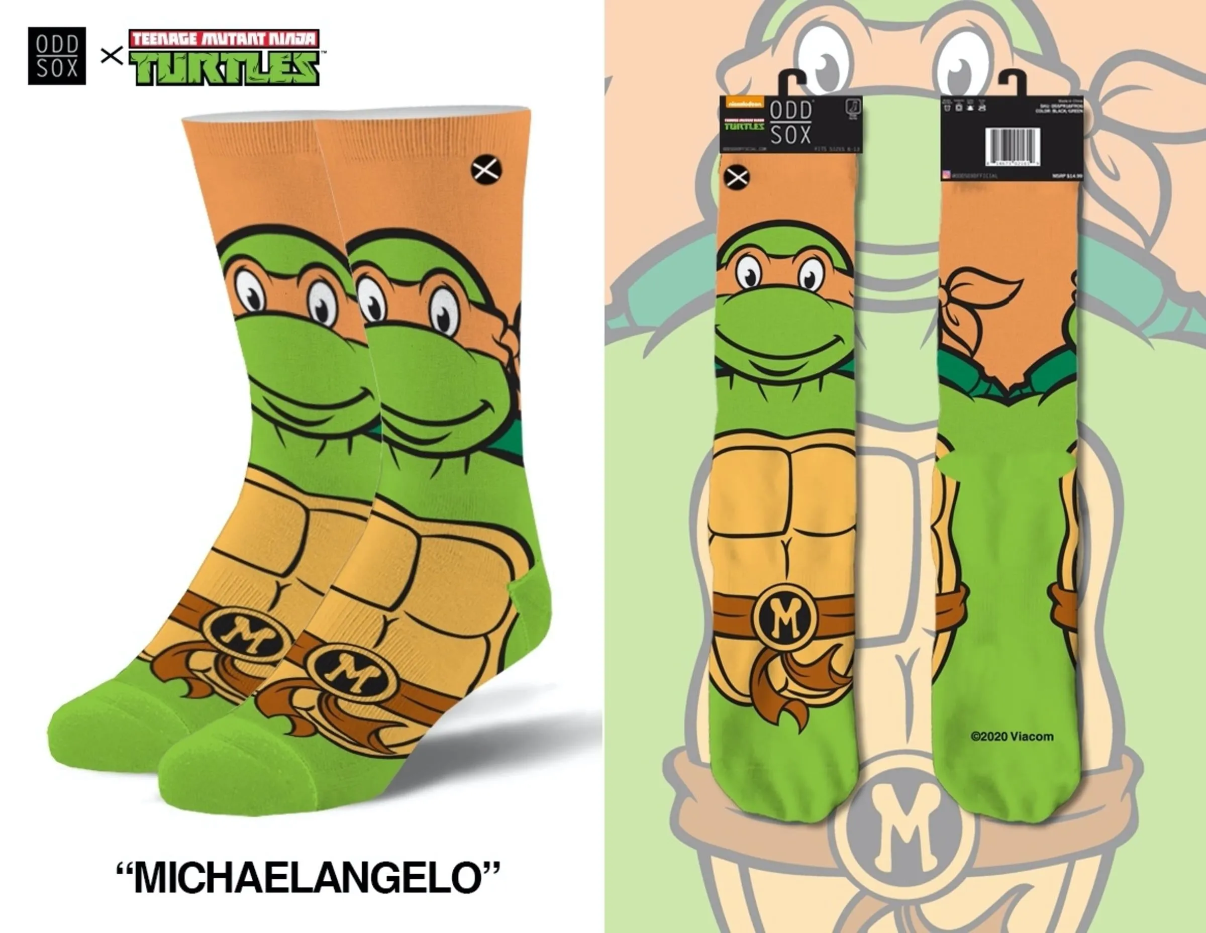 Odd Sox Michelangelo Crew Socks