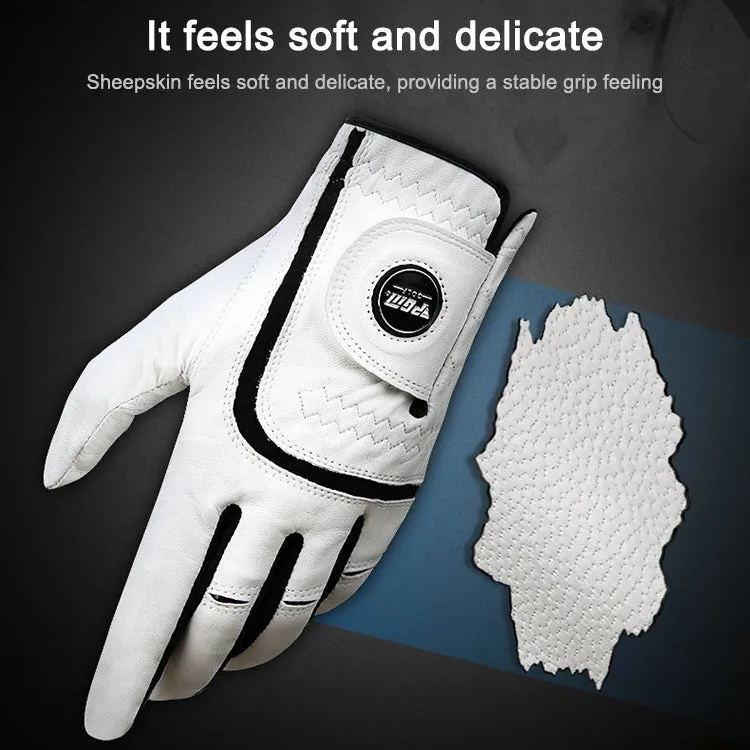 PGM Golf Sheepskin Breathable Non-slip Single Gloves for Men (Color:Left Hand Size:25)