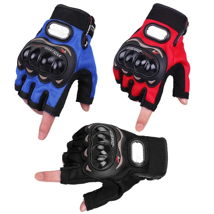 PRO-BIKER PRO01C Outdoor Cycling Glove Motorcycle Anti-Drop Safety Protection Half-Finger Glove, Specification: XL(Black)