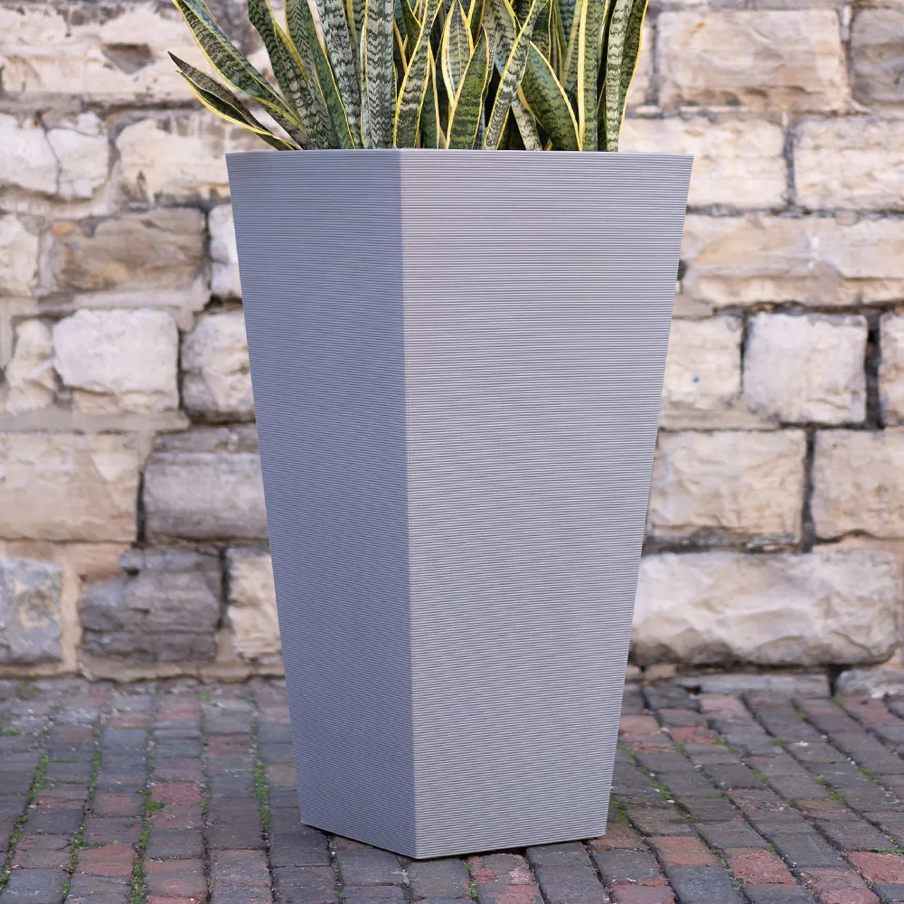 Pro Tapered Pedestal Polyresin Planter