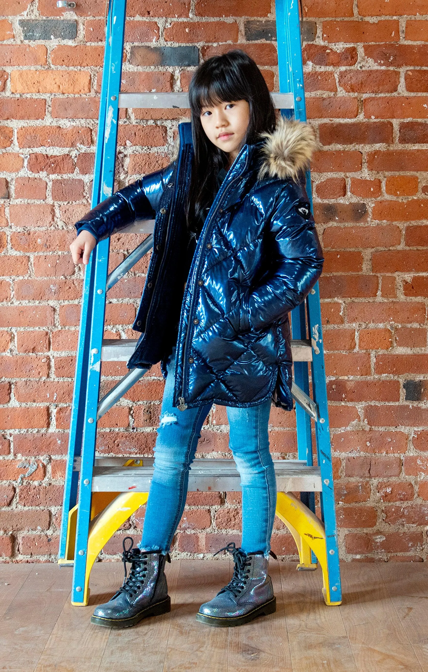 Quilted Puffer Coat | Sloan Navy Sunshine | Appaman