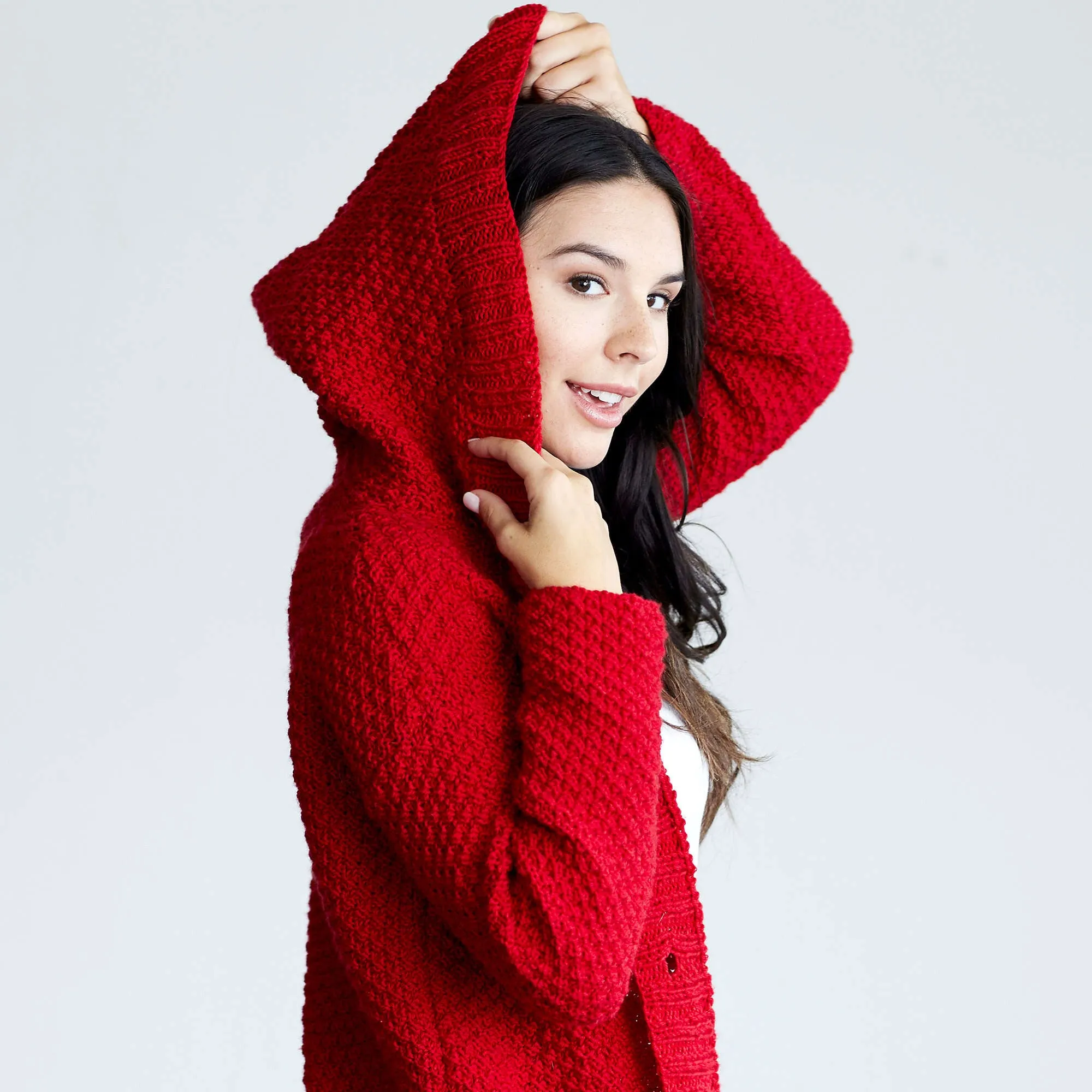 Red Heart Knit Lazy Day Chic Sweater