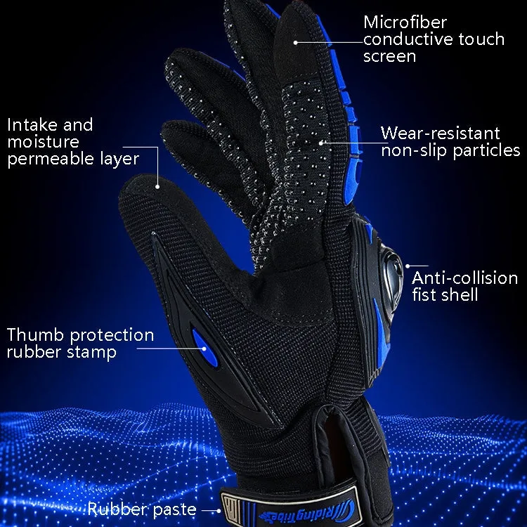 Riding Tribe MCS-17 Motorcycle Gloves Touch Screen Outdoor Riding Gloves, Size: L(Black)