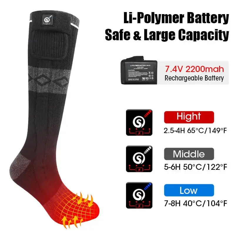 Savior Men Women 7.4V Mobile Warming Heated Socks