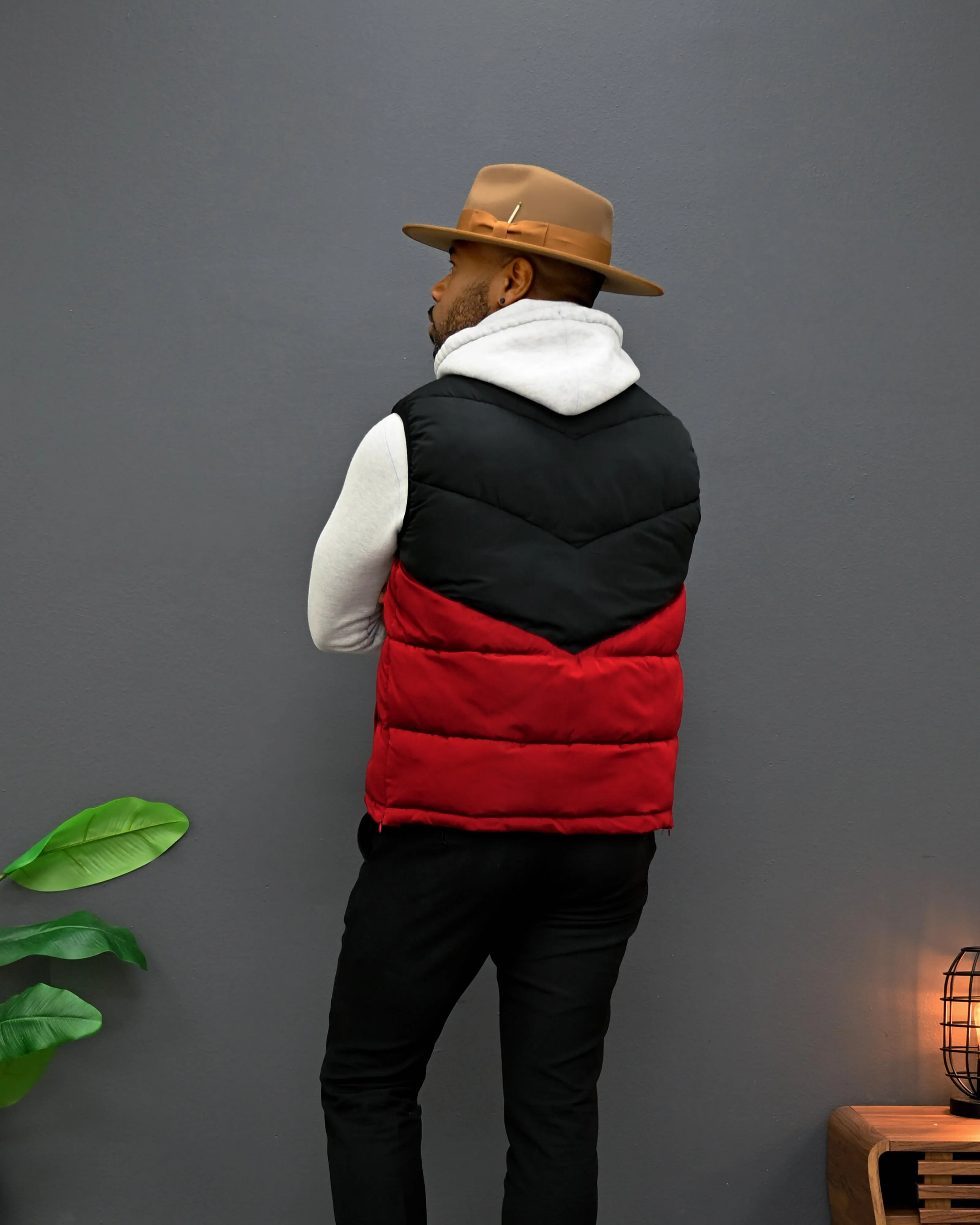 SG Puffer Vest - Black   Red