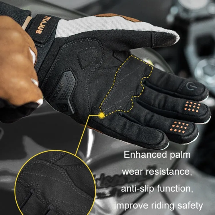 SULAITE Motorcycle Riding Breathable Conductive Touch Screen Full Finger Gloves, Size: XL(Gray)