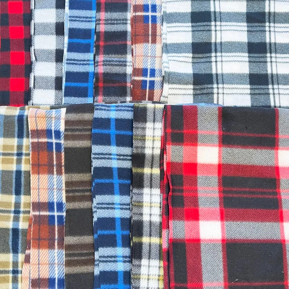 Winter Scarf Fleece Plaid Assorted Color 001 (12 units)