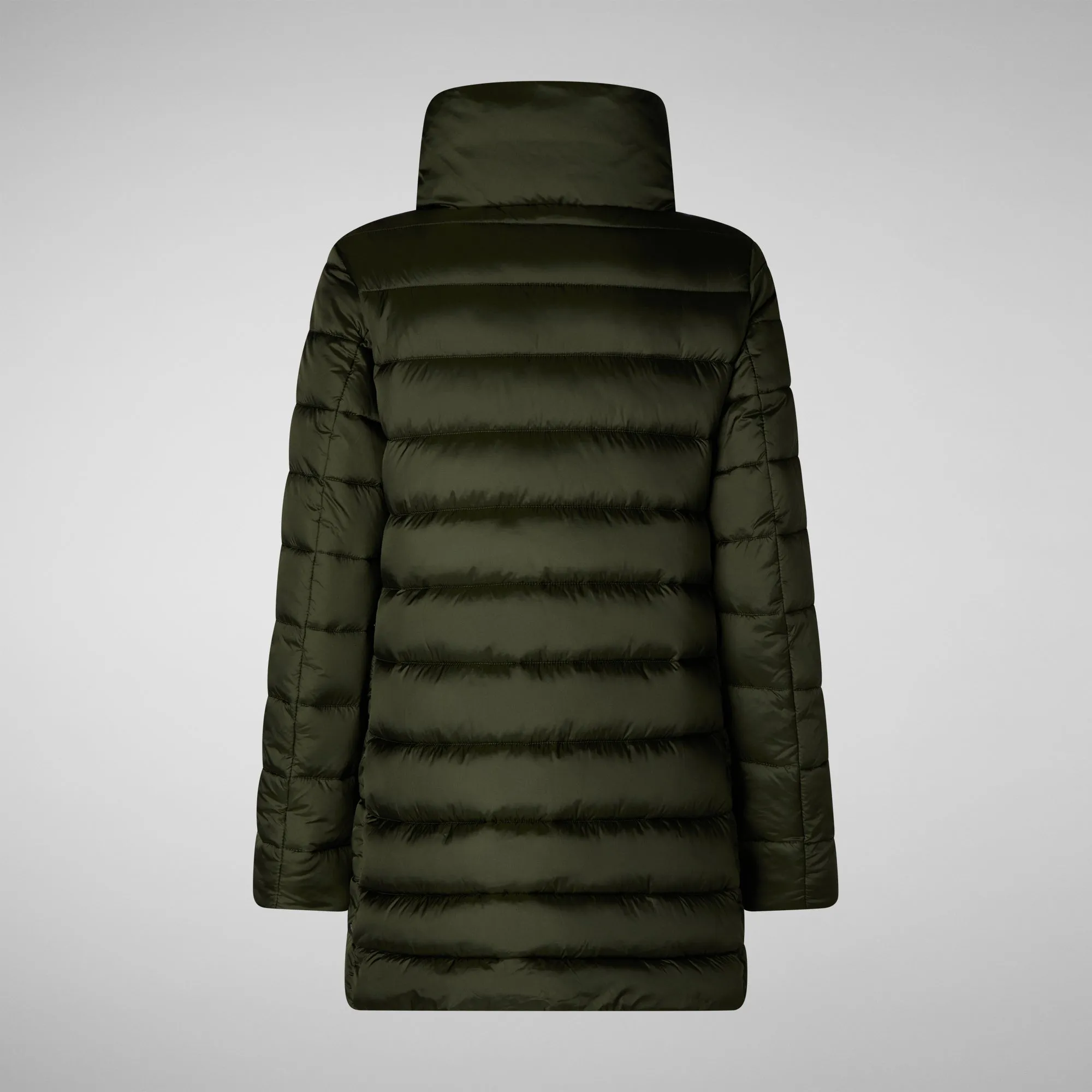 Women's Hooded Animal free Puffer Coat Lydia in pine green