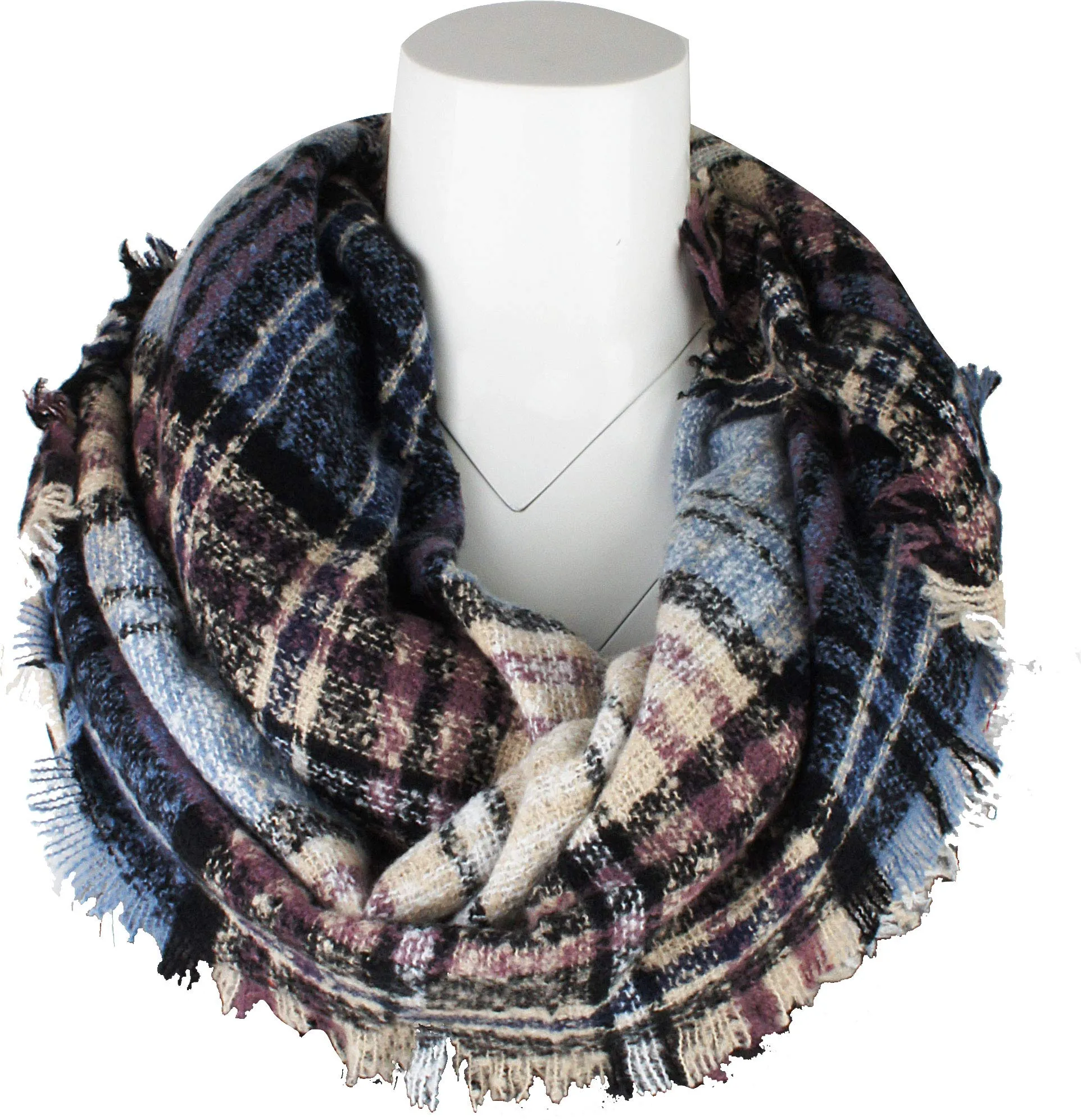 Women's Plaid Blanket Winter Scarf Warm Wrap Oversized Shawl Cape